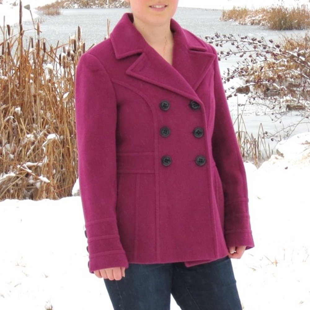 St. John's Bay Wool Blend Double Breasted Pea Coat